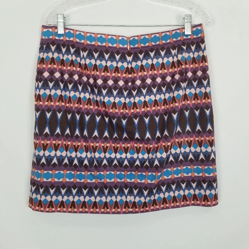 J. Crew Black Label Geometric Multi Colored Skirt